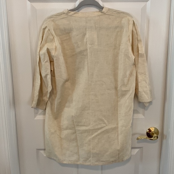 NWT Westside Linen (or Blend) Tunic w/ unique embroidered pattern size XXL - Picture 7 of 7
